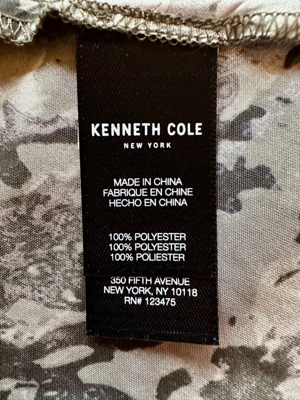 Kenneth Cole NY Camo Floral Silky Y2K Asymmetrical Slip Dress Size M - Picture 9 of 10